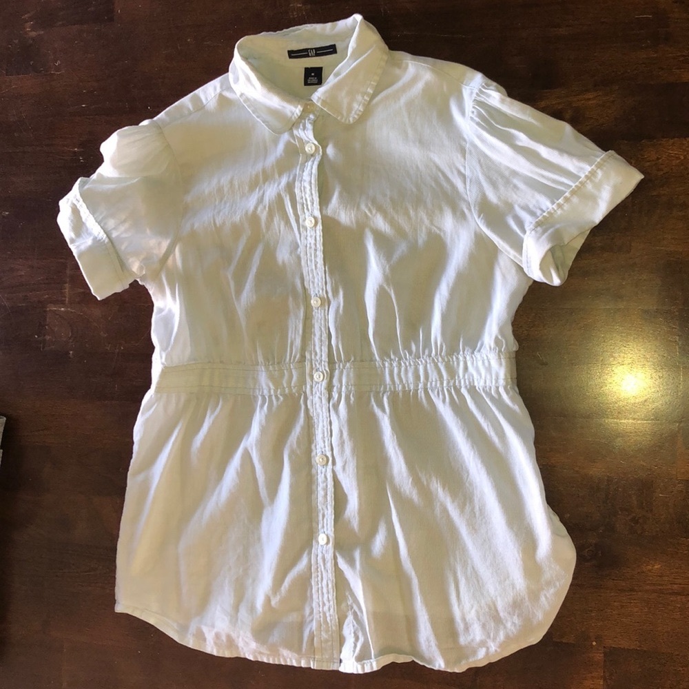 Super Flirty Baby Blue Button-Up Blouse